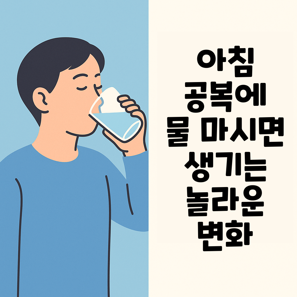 아침 공복에 물 마시면 생기는 놀라운 효과 설명하는 썸네일 이미지