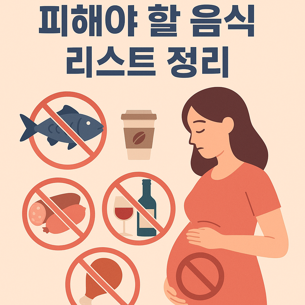 임신 초기 피해야 할 음식 리스트 정리 설명하는 썸네일 이미지