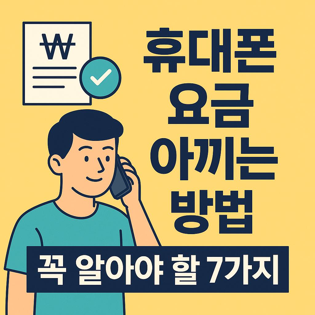 휴대폰 요금 아끼는 방법, 꼭 알아야 할 7가지 설명하는 썸네일 이미지