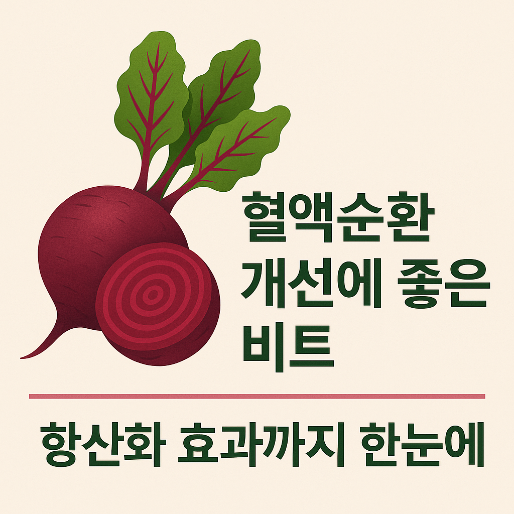 혈액순환 개선에 좋은 비트, 항산화 효과까지 한눈에 설명하는 썸네일 이미지