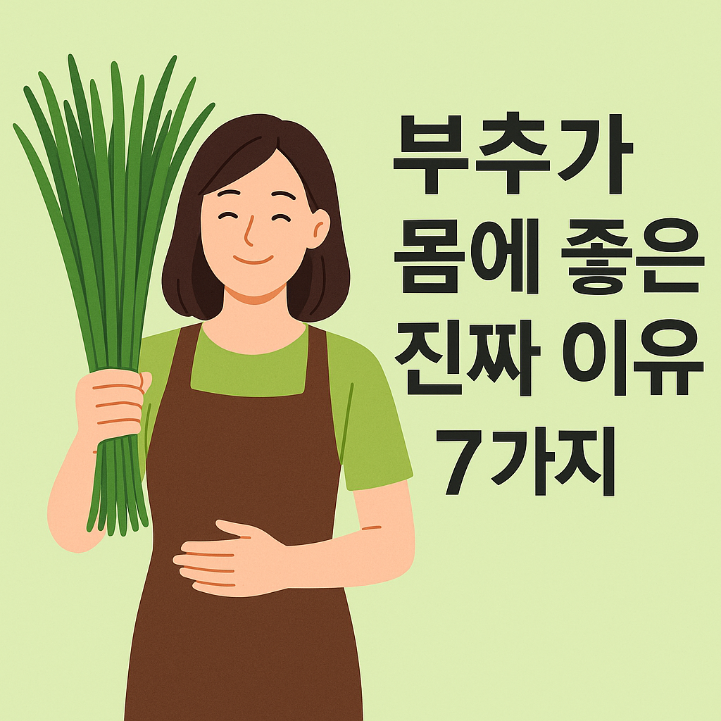 부추가 몸에 좋은 진짜 이유 7가지 설명하는 썸네일 이미지