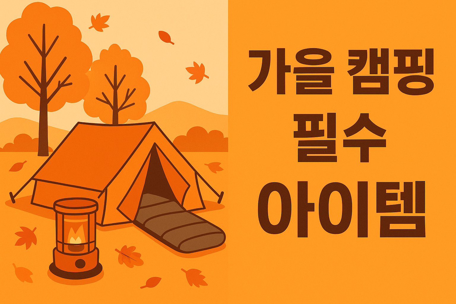 캠핑 고수들이 추천하는 가을 캠핑 필수 아이템 설명하는 썸네일 이미지