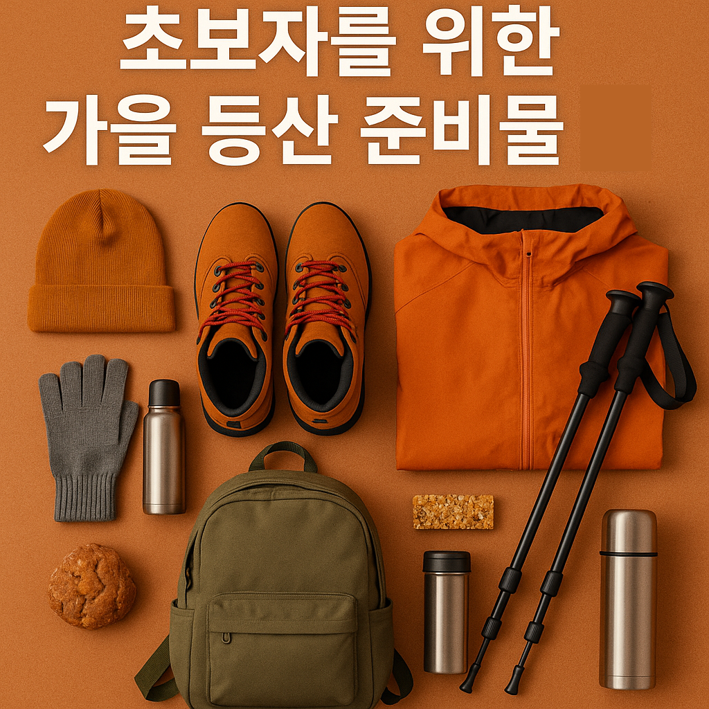 초보자를 위한 가을 등산 준비물 정리 설명하는 썸네일 이미지