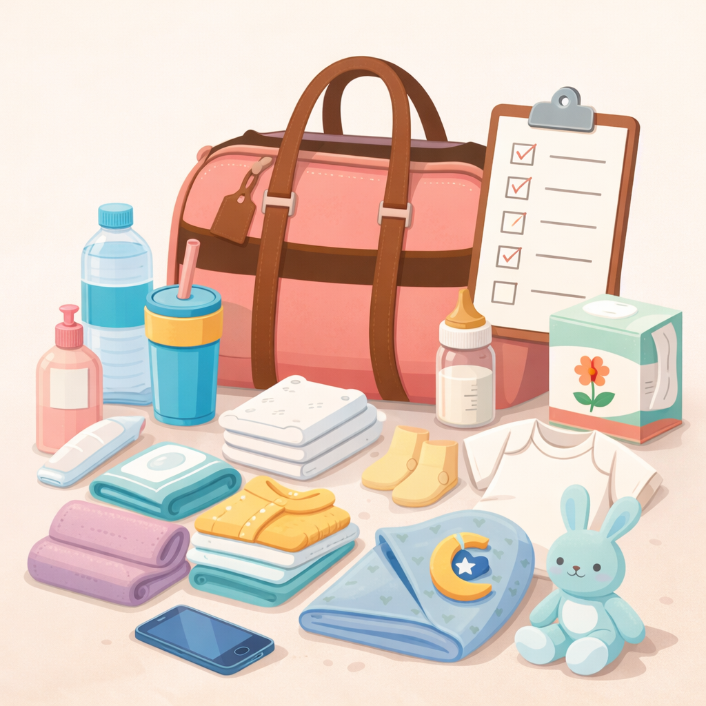 출산 가방 준비물 리스트, 병원 가기 전 필수 체크리스트 완벽 정리 설명하는 썸네일 이미지