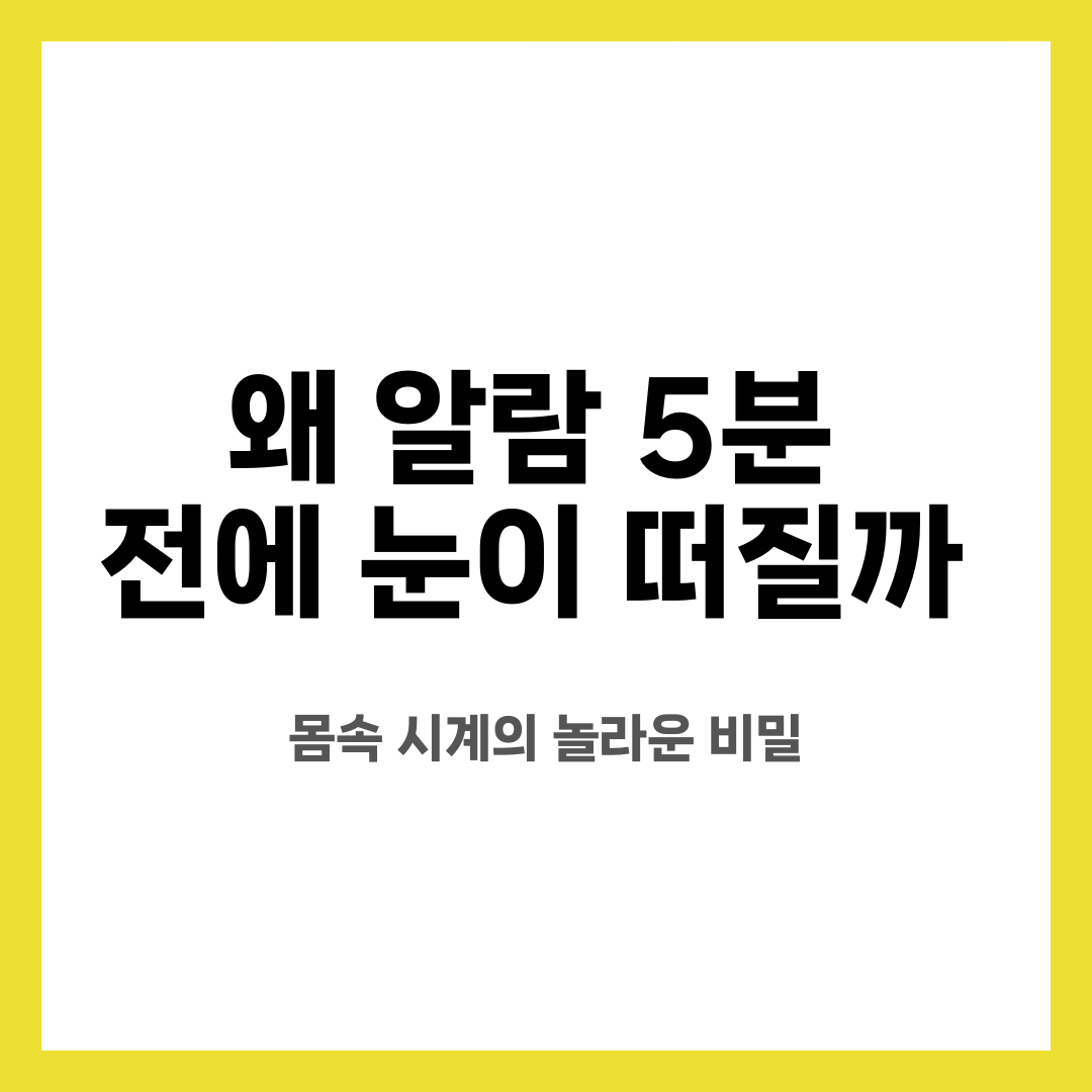 왜 알람 5분 전에 눈이 떠질까? 몸속 시계의 놀라운 비밀 설명하는 썸네일 이미지
