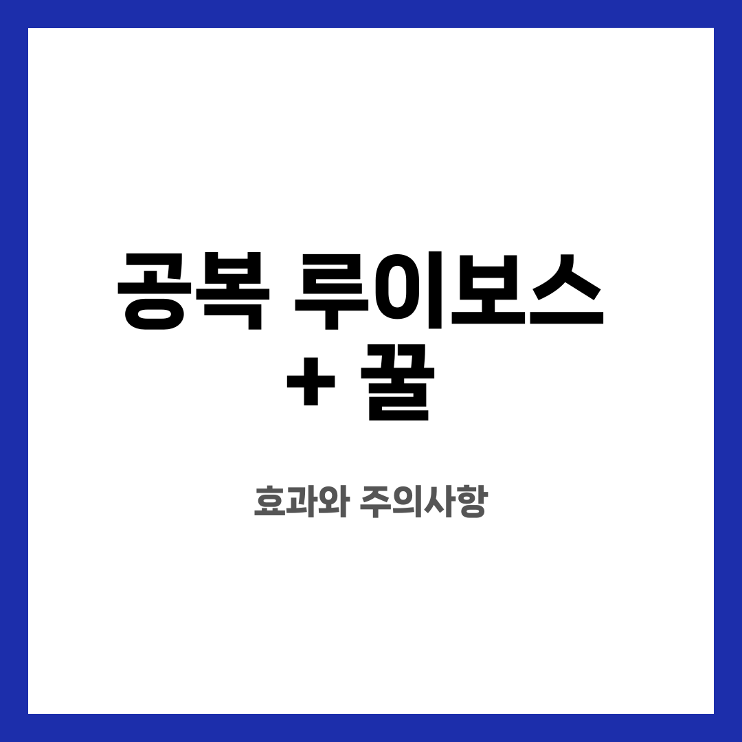 공복 루이보스 + 꿀 , 효과와 주의사항 설명하는 썸네일 이미지