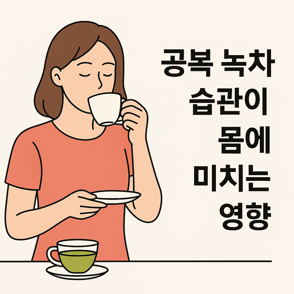 공복 녹차 습관이 몸에 미치는 영향 설명하는 썸네일 이미지
