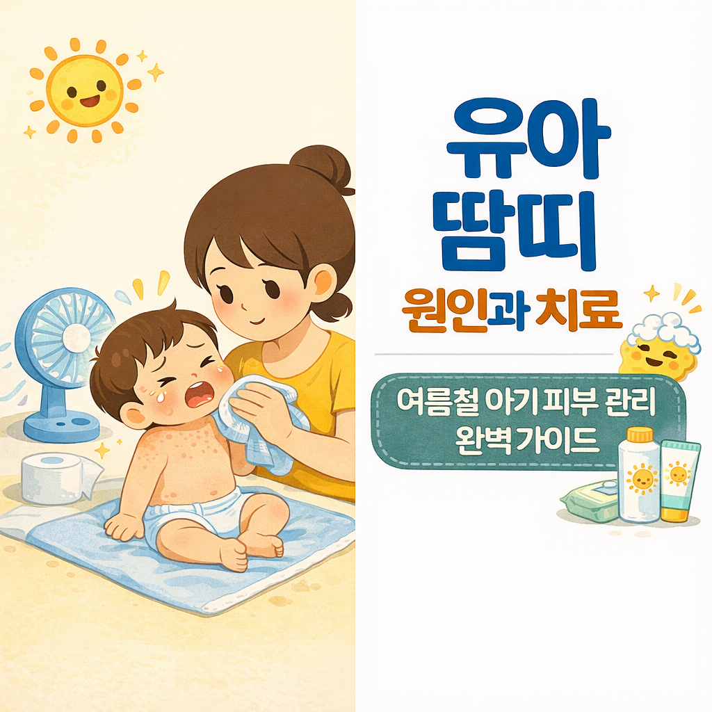 유아 땀띠 원인과 치료, 여름철 아기 피부 관리 완벽 가이드 설명하는 썸네일 이미지