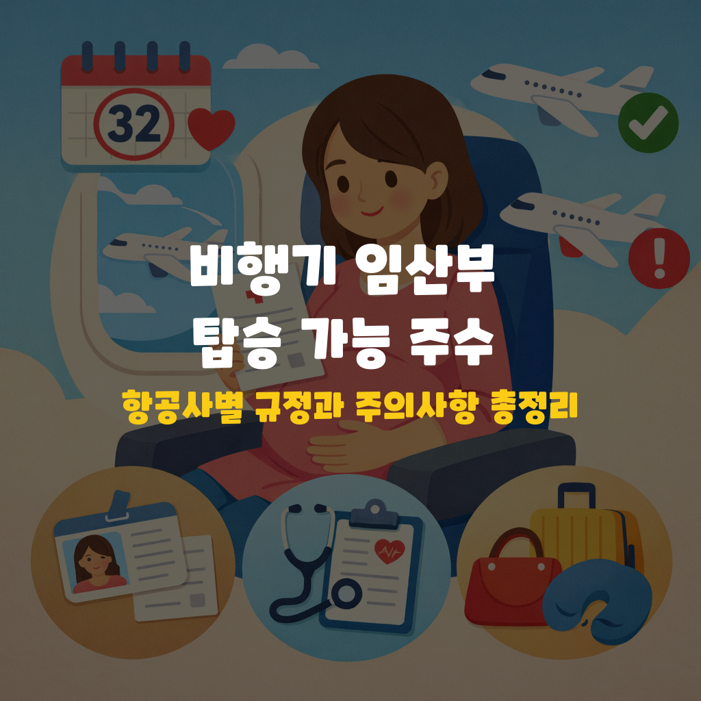 비행기 임산부 탑승 가능 주수, 항공사별 규정과 주의사항 총정리 설명하는 썸네일 이미지
