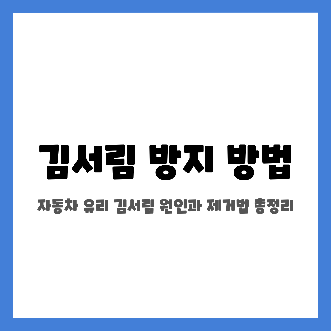 김서림 방지 방법, 자동차 유리 김서림 원인과 제거법 총정리 설명하는 썸네일 이미지