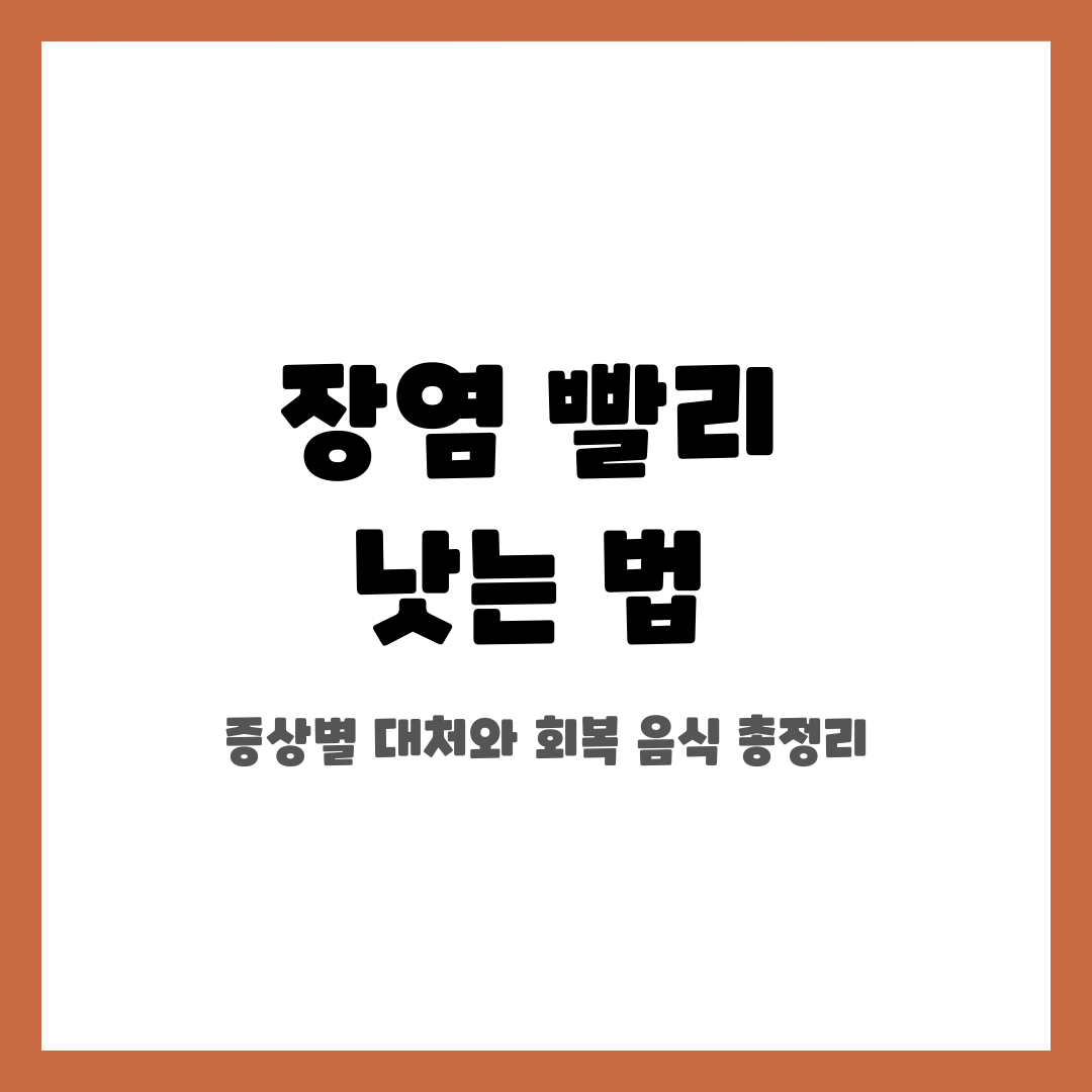 장염 빨리 낫는 법, 증상별 대처와 회복 음식 총정리 설명하는 썸네일 이미지