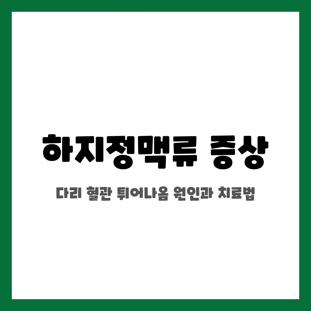하지정맥류 증상, 다리 혈관 튀어나옴 원인과 치료법 설명하는 썸네일 이미지