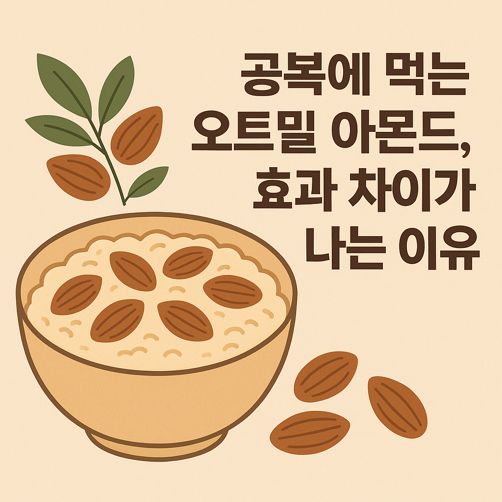 공복에 먹는 오트밀 아몬드, 효과 차이가 나는 이유 설명하는 썸네일 이미지