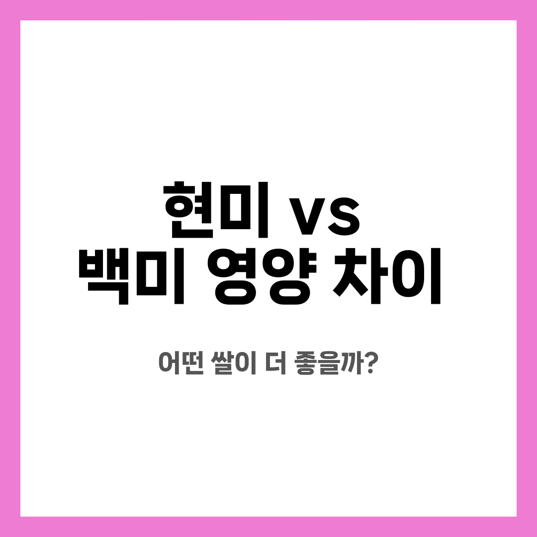 현미 vs 백미 영양 차이, 어떤 쌀이 더 좋을까? 설명하는 썸네일 이미지