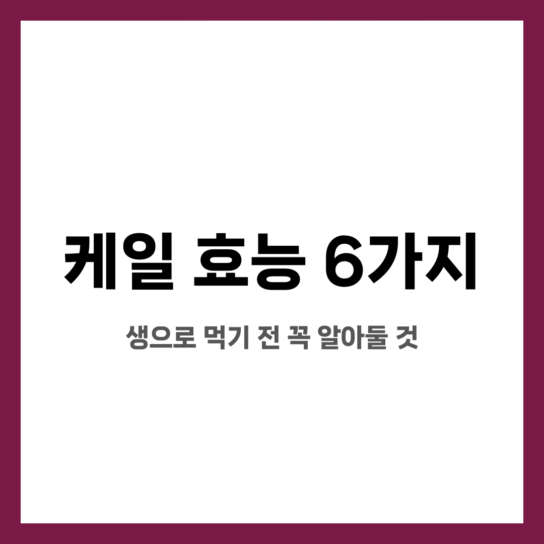 케일 효능 6가지, 생으로 먹기 전 꼭 알아둘 것 설명하는 썸네일 이미지