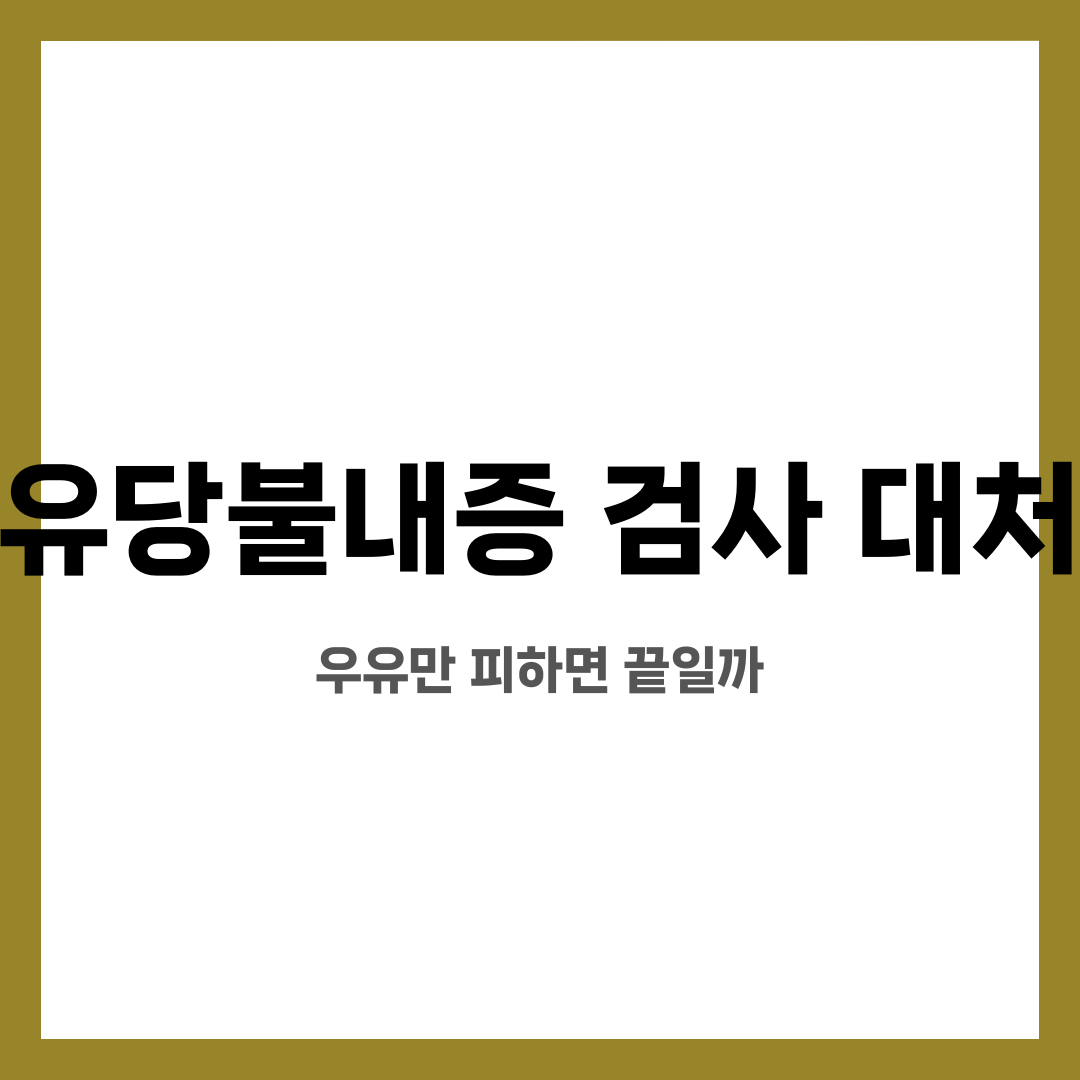 유당불내증 검사 대처, 우유만 피하면 끝일까 설명하는 썸네일 이미지