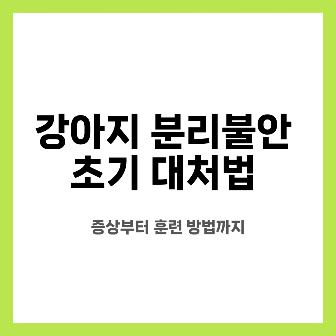 강아지 분리불안 초기 대처법, 증상부터 훈련 방법까지 설명하는 썸네일 이미지