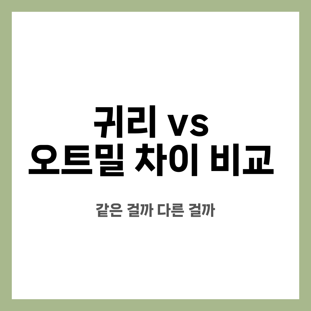 귀리 vs 오트밀 차이 비교, 같은 걸까 다른 걸까 설명하는 썸네일 이미지