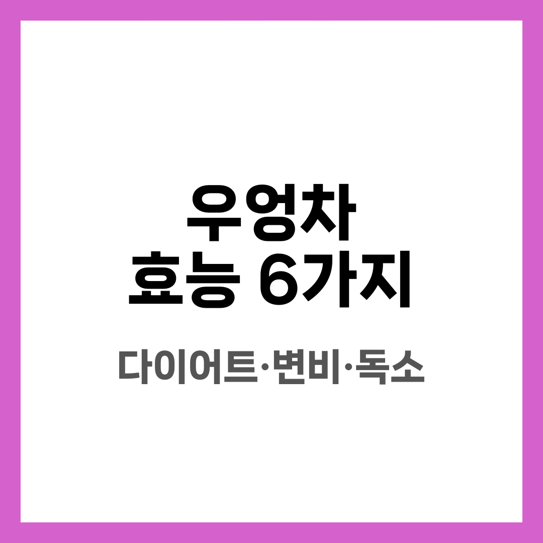 우엉차 효능 6가지, 다이어트·변비·독소 설명하는 썸네일 이미지