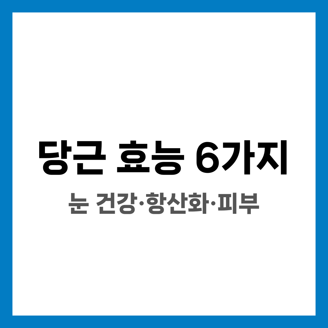 당근 효능 6가지, 눈 건강·항산화·피부 설명하는 썸네일 이미지