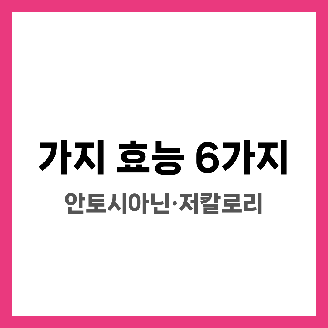 가지 효능 6가지, 안토시아닌·저칼로리 설명하는 썸네일 이미지