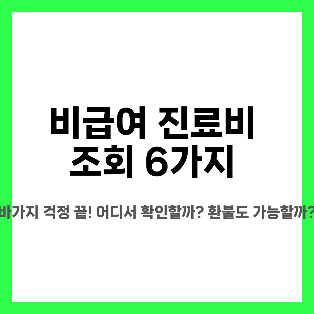 비급여 진료비 조회 6가지, 바가지 걱정 끝! 어디서 확인할까? 환불도 가능할까? 설명하는 썸네일 이미지