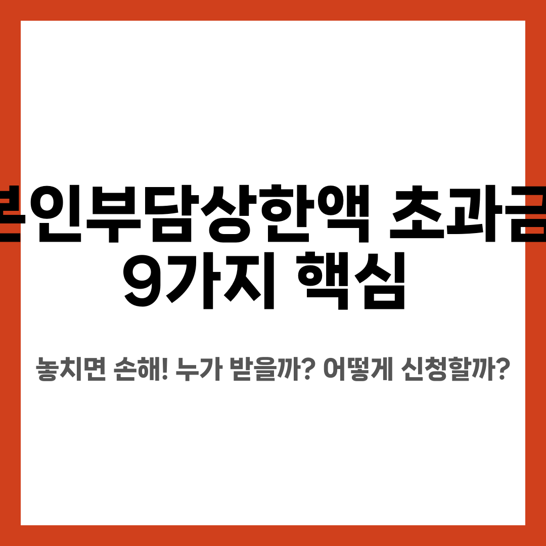 본인부담상한액 초과금 9가지 핵심, 놓치면 손해! 누가 받을까? 어떻게 신청할까? 설명하는 썸네일 이미지