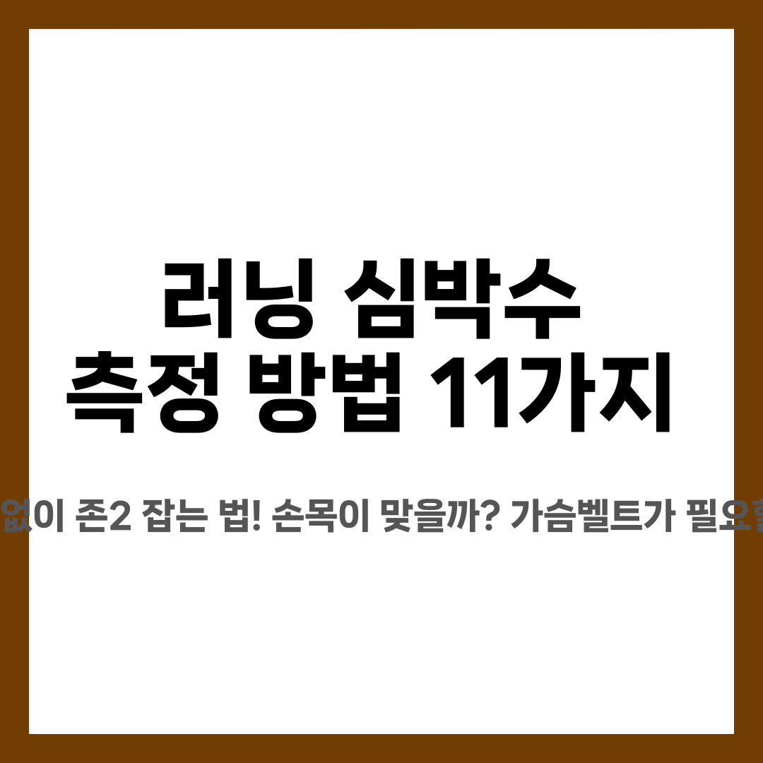 러닝 심박수 측정 방법 11가지, 불안 없이 존2 잡는 법! 손목이 맞을까? 가슴벨트가 필요할까? 설명하는 썸네일 이미지
