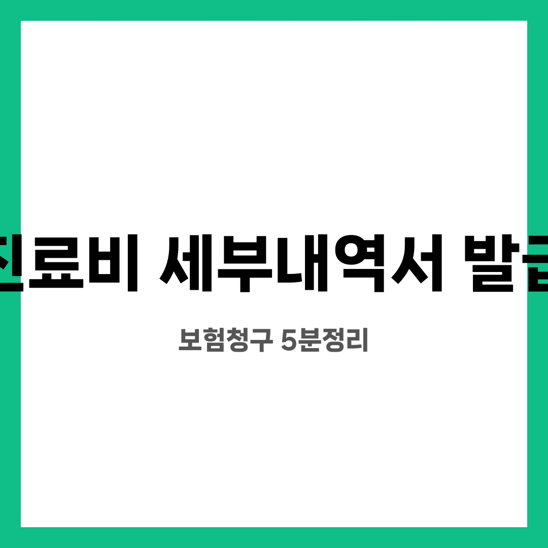 진료비 세부내역서 발급 9가지, 서류 스트레스 끝! 어디서 받지? 대리 발급은 될까? 설명하는 썸네일 이미지