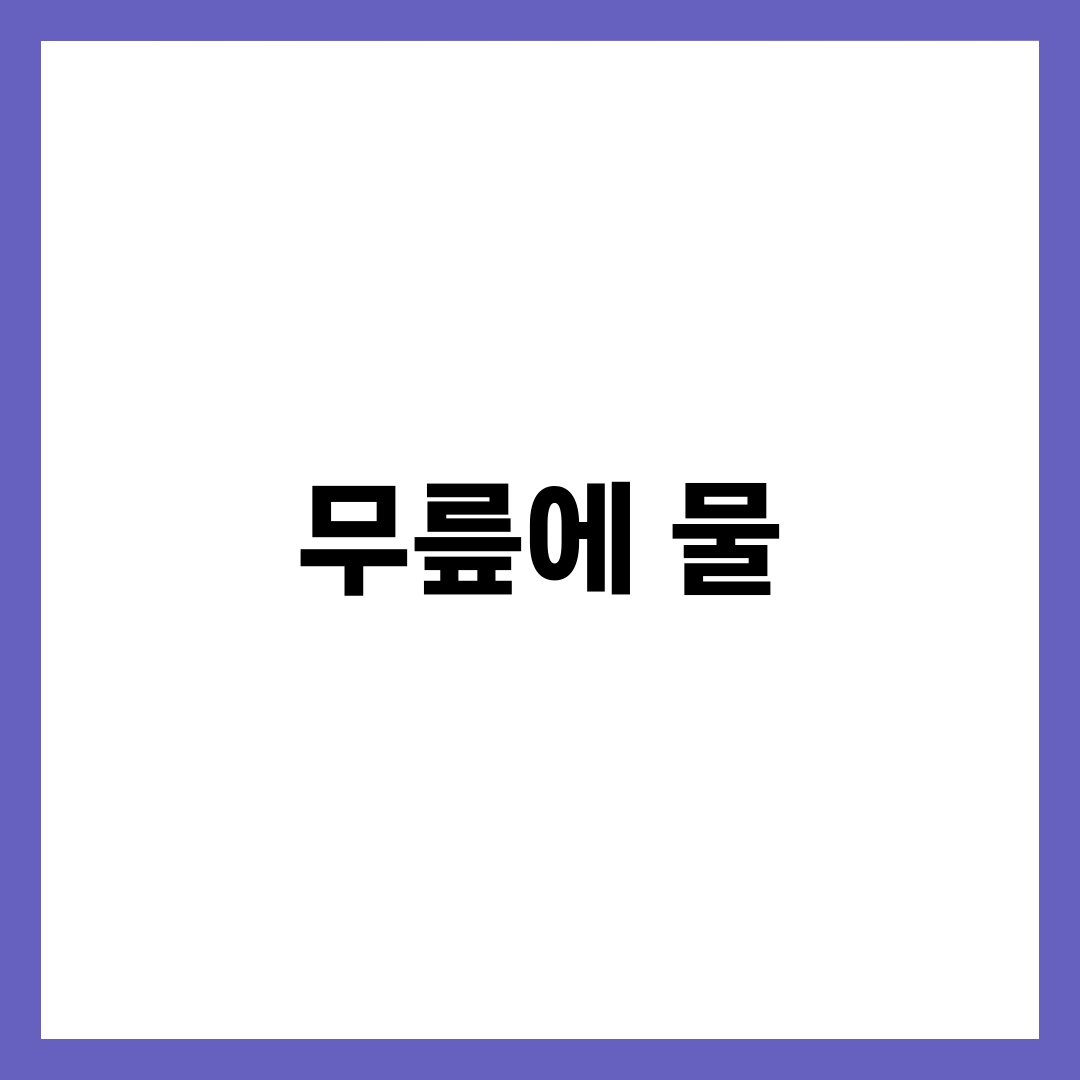 무릎에 물이 찼다면? 원인·진단·천자·주사 치료부터 재발 방지까지 총정리 1