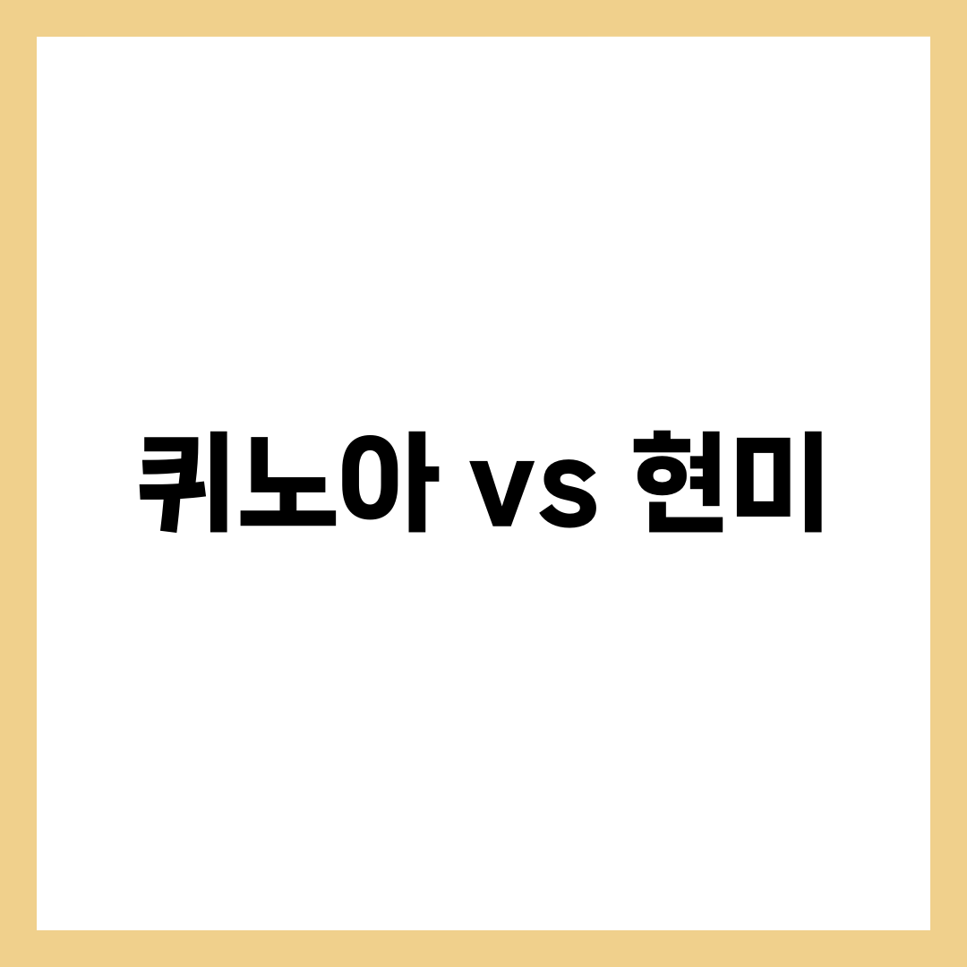 퀴노아 vs 현미 차이 5가지, 단백질·GI·글루텐프리 어떤 게 더 좋을까 1