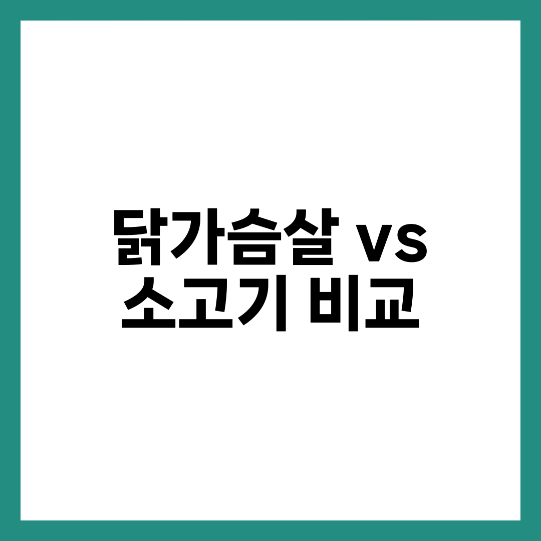 닭가슴살 vs 소고기 단백질 비교, 다이어트·근육 효과 총정리 설명하는 썸네일 이미지