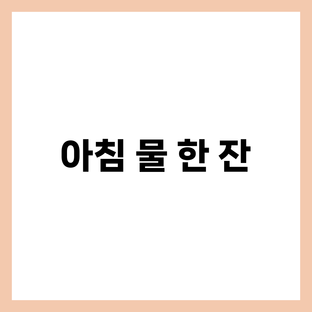 아침 물 한 잔 효능 6가지, 공복 습관 5