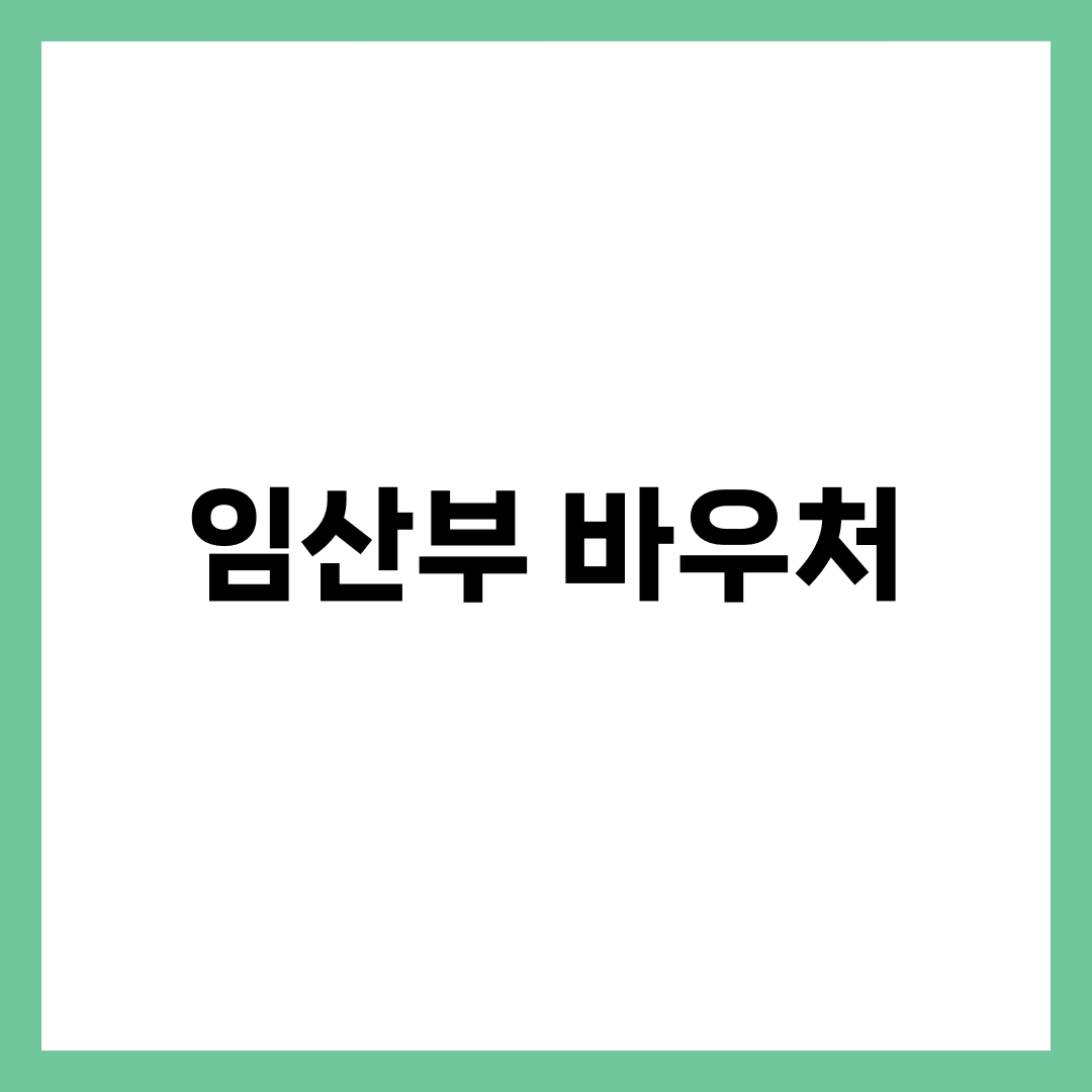 임산부 바우처 신청 방법 총정리! 놓치면 손해 1