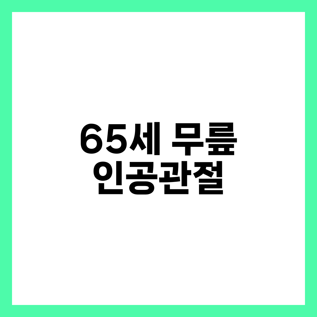 65세 이상 무릎 인공관절 지원받는 법, 정부지원 꿀팁 공개 1
