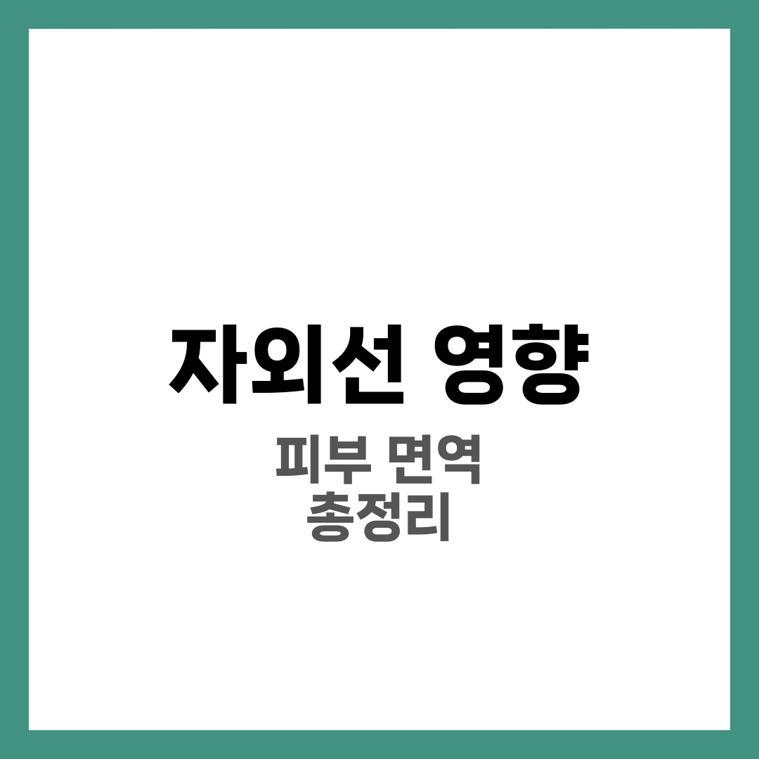 자외선이 미치는 영향, 피부부터 면역까지 총정리 2