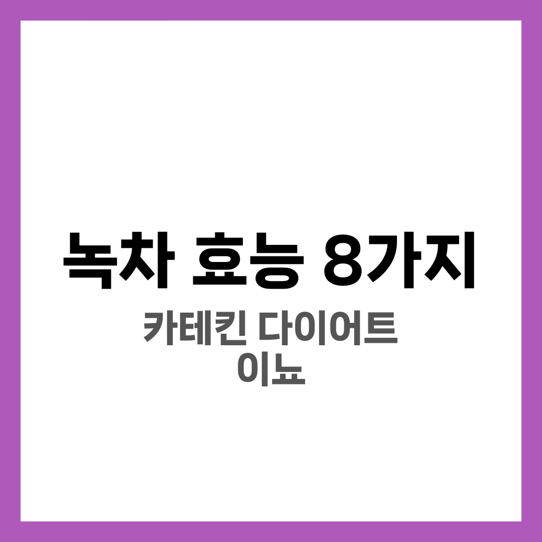 녹차 효능 8가지, 카테킨·다이어트·이뇨 3