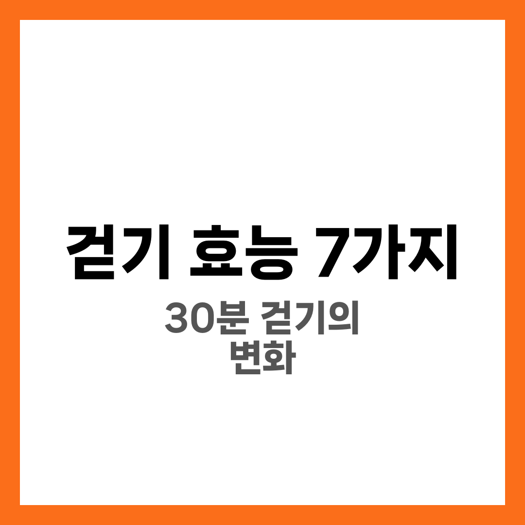 걷기 효능 7가지, 30분 걷기의 변화 3