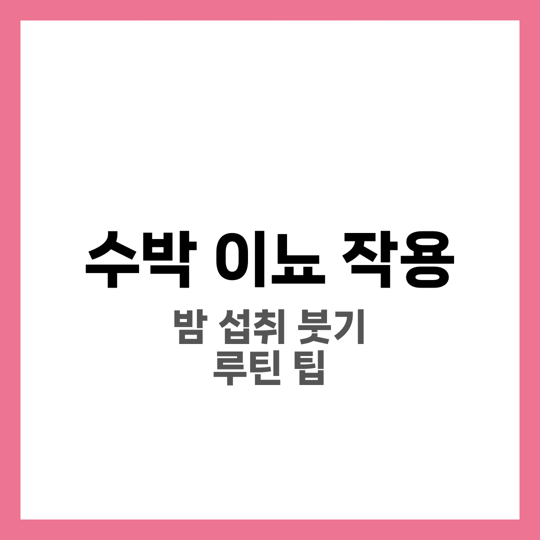 수박 이뇨 작용, 밤에 먹어도 될까? 붓기 루틴 팁 3