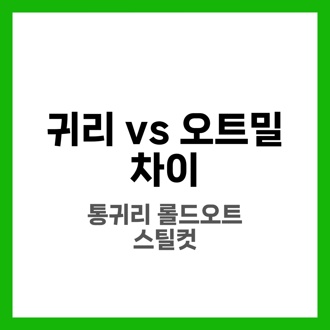 귀리 vs 오트밀 차이 비교, 같은 걸까 다른 걸까 3