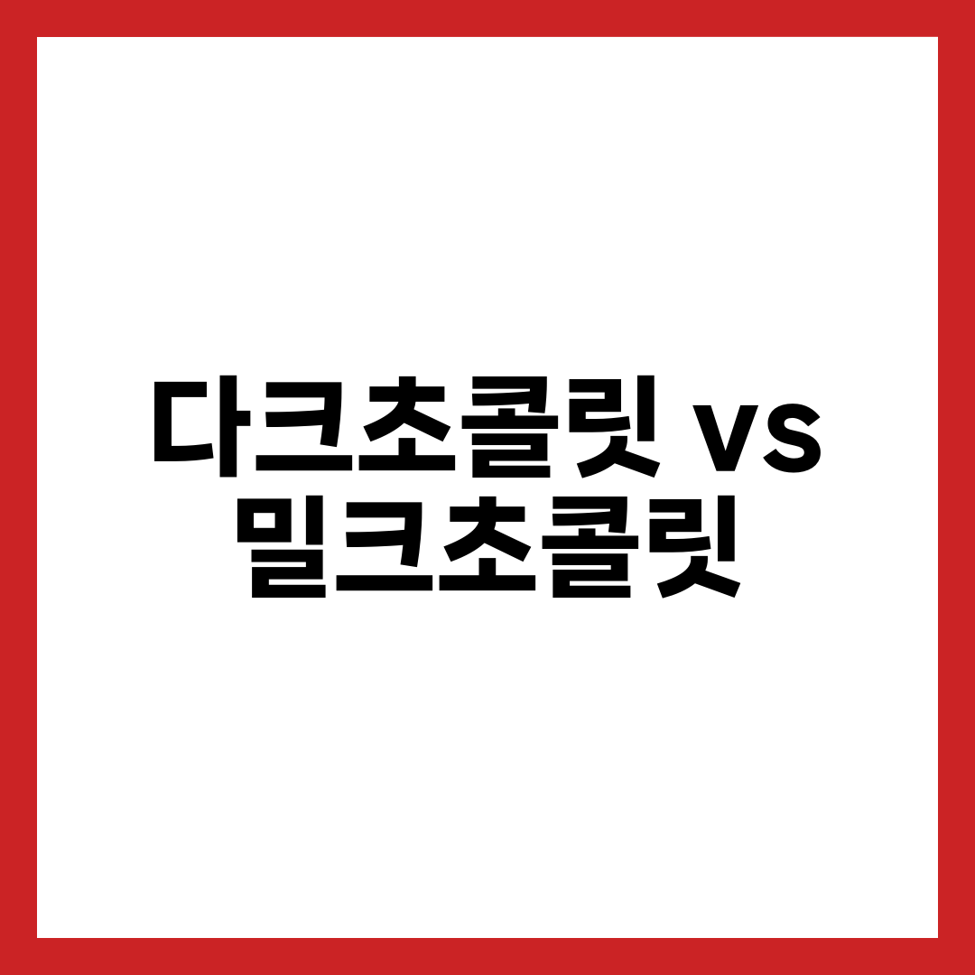 다크초콜릿 vs 밀크초콜릿 차이 비교, 카카오 함량과 건강 효과 설명하는 썸네일 이미지