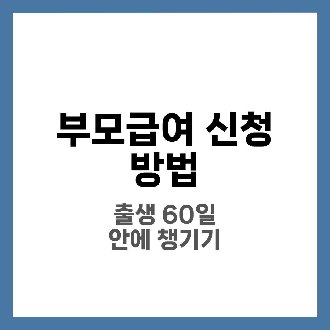 부모급여 신청 방법 한눈에 정리 1