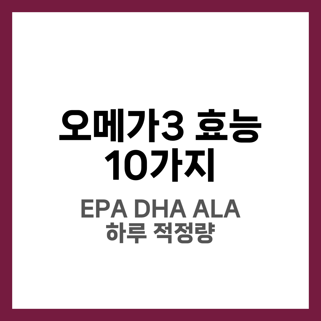 오메가3 효능 10가지와 하루 적정량, EPA·DHA·ALA 차이·복용법 1