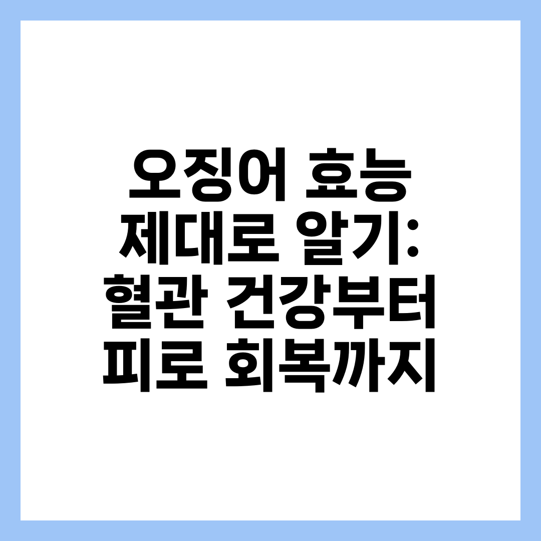 오징어 효능 제대로 알기: 혈관 건강부터 피로 회복까지 1