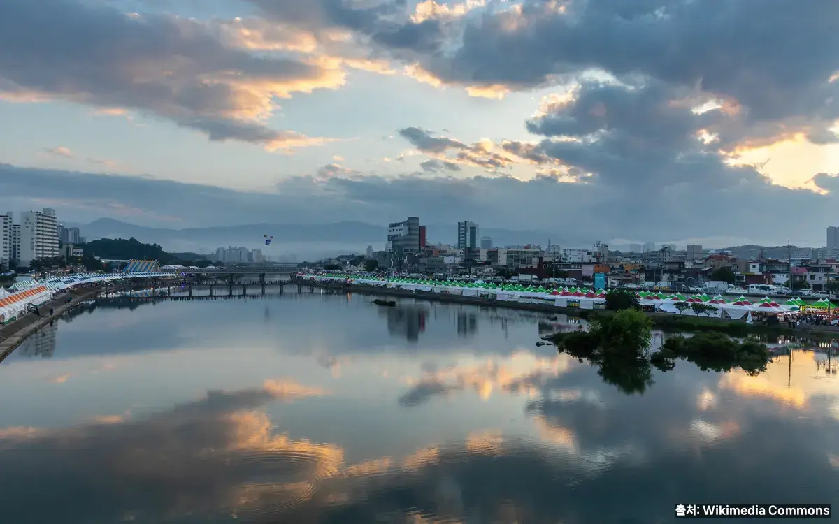강릉 — 남대천·월화교 일몰