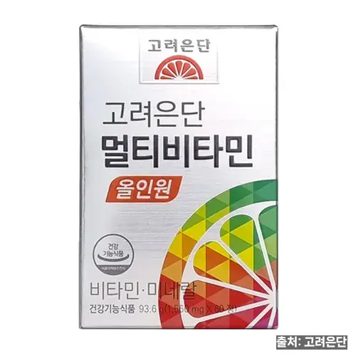 20대부터 60대까지 골라 먹는 고려은단 멀티비타민 6가지 2 고려은단 멀티비타민 올인원 60정 은색 종이 상자 제품 사진