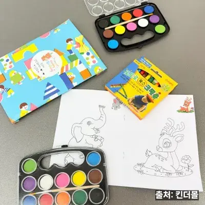 어린이집 답례품 고체물감과 붓 세트 구디백